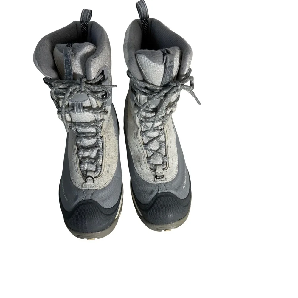 Columbia Omni-Heat Techlite Winter Boot Grey Waterproof Snow BL1497-105 Womens 7